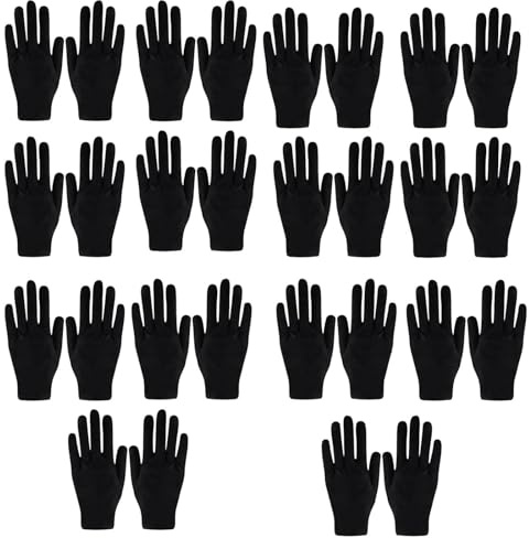 28PCS Black Cotton Gloves for Eczema Dry Hands Moisturising Gloves for Breathable, Skin-Friendly Stretchy Nighttime Hand Care Multipurpose, Machine Washable