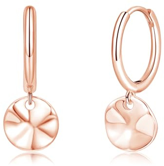 Loutade Ohrringe Silber 925, Hypoallergene Ohrringe Creolen mit CZ Anhänger | 925er-Sterling Silber Leichte Ohrringe Hängend, Knorpel Schlafen Huggie Creolen Geschenk für Damen Frauen Freundin Mama