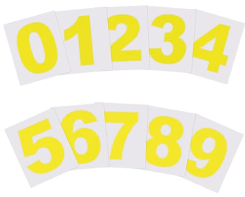PATIKIL 76mm Reflective Number Stickers 0-9, 2 Set Vinyl Mailbox Number Decals Self-Adhesive Stickers for Outside Cars Doors Windows Signs Indoor Outdoor, Yellow