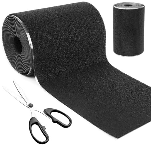Gewebe-Reparaturband 10cm x 2m, Flicken Selbstklebend Stoff Schwar mit Schere für Segeltuch, Markise, Sofa, Autositze, Risse oder Löcher in Stoff, wasserdicht und waschbar