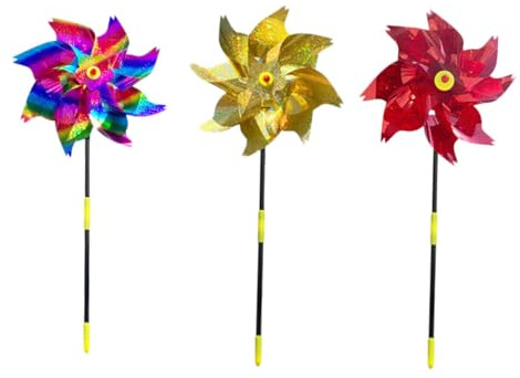 SUPVOX Moulin à Vent et Protéger Vos Espaces Extérieurs 3pcs en Pet Octogonal Réfléchissant Outil Fuir Les Oiseaux pour Jardin et Ferme