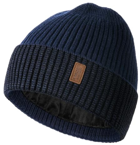 Wmcaps Wintermütze für Herren, gefütterte Thermo-Mütze | Strickmütze, winddicht, atmungsaktiv, elastisch, weich, Fleecefutter, für Radfahren, Sport, Laufen, Alltag & Spazieren.