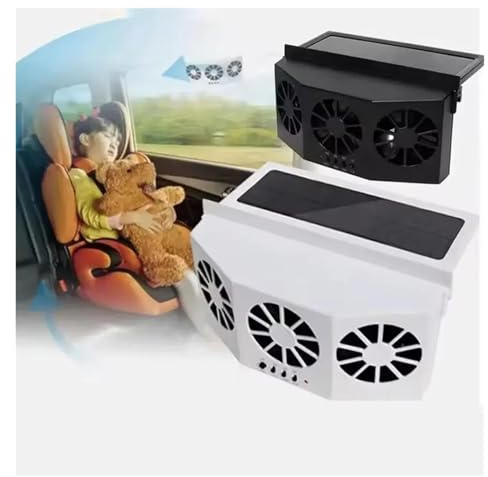Car Exhaust Fan USB Rechargeable/solar Air Circulation Cooling Heat Dissipation High Wind Power 2/3 Head Ventilation Fan for Indoor(Black 3 Fan Solar)