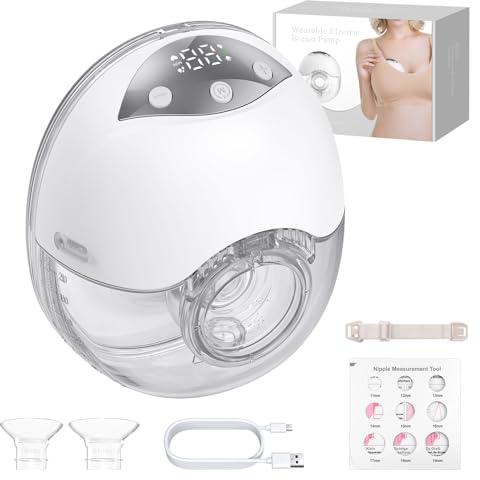YGiTK Tiralatte Indossabile Senza Mani, Bianco, 210ml Ultra Silenzioso e Discreto per Ufficio e Viaggi - 4 Modalità, 48 Livelli, 3 Taglie - Batteria da 150 Minuti e Display LED