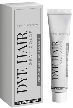 Grau Silber Haarfarbe 100ml, Sofort Haarfärbecreme, Silbergraue Natürliche Haarfärbecreme, Unisex Silbergrau Haarfärbecreme, Langanhaltende Farbfixierung, Nährend & Glänzend, Für Alle Haartypen (1PC)