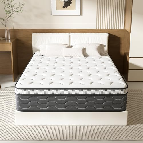 TEENO Matelas 160x200 cm Ressorts Ensaches, épaisseur de 30CM - Matelas à Ressorts ensachés et à mémoire de Forme，Ergonomique,Respirant,Confort Ultra Moelleux,Soutien à Haut Rebond,160 x 200 x 30cm