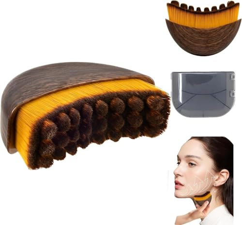Cepillo facial de contorno linfático, cepillo facial seco para masajeador de drenaje linfático, antihinchazón, levantamiento, mentón y escultura de la mandíbula (1 cepillo suave Gua Sha)