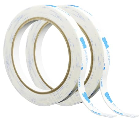 SEASJHBAY Cinta Adhesiva de Doble Cara Extrafuerte Tipo Espuma PE Blanca 10 mm x 3 m, Grosor 1,1 mm, Alta Adhesión para Montaje, Hogar, Oficina, Coche y DIY, Cinta Doble Cara Adhesiva