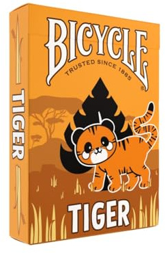 Bicycle Tiger Playing Cards - Cute and Collectible Bengal Tiger Inspired Toys Deck of Card Game for Family Game Night