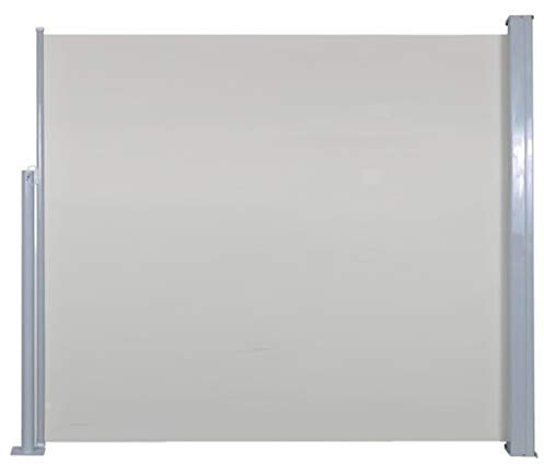 yorten Ausziehbare Seitenmarkise Garten Sichtschutz Balkon Sonnenschutz UV-beständig Stahlrahmen (Creme 120 x 300 cm)