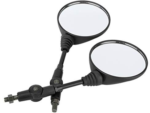 Espejo Moto Plegable-1 Par de Espejos Retrovisores Para Motocicletas, Universal Plegable Moto Super Amplio Espejo Retrovisor Lateral Con Tornillos de 10 Mm Aptos para ATV