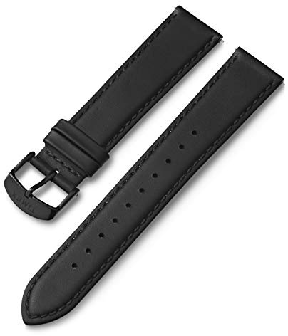 Timex 20mm Genuine Leather Quick-Release Strap – Black with Black Buckle