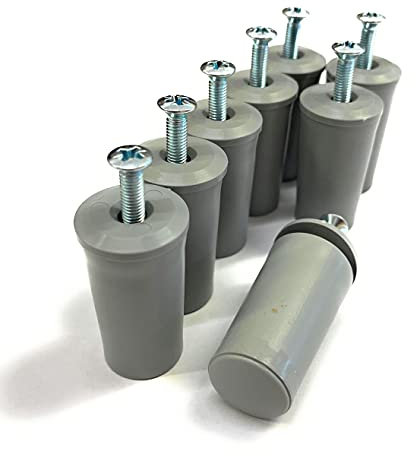 Rolladenstopper Anschlagstopper 40 mm / 28 mm geschlossen Insektenschutz/Wespenschutz/offen, weiss oder grau incl. Schraube und Scheibe (4 Paar 40 mm grau geschlossen)