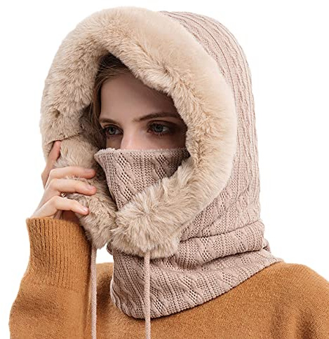 YAMEE Passamontagna Balaclava Sci Donna,Cappello Invernale Donna,Cappuccio più Caldo,Cappelli da Sci cap Outdoor per Lo Sci,la Corsa,Il Ciclismo,Le Moto,l'Alpinismo nel Freddo Inverno