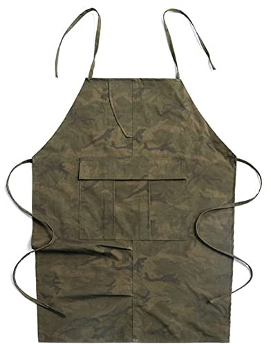 Arbeiten Schürze, Tischlerschürze Schweißerschürze Wasserfest Canvas Werkzeugschürze Herren Damen, Mann Frau, Perfekt für Garten Keramik Werkstatt Garage (Color : Green, Size : XL)