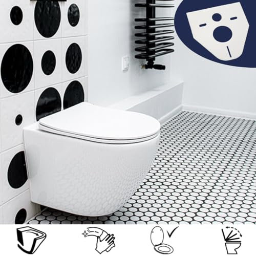 BADLAND Hänge WC Desna Spülrandlos Toilette Tiefspüler Set inkl. Slim WC-Sitz mit Soft-close Absenkautomatik und Schallschutzmatte