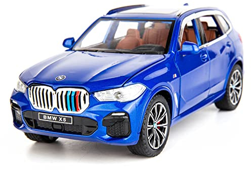 TGRCM-CZ X5 SUV-Modellauto, 1:24, Zinklegierung, Rückzieh-Spielzeugauto mit Sound und Licht für Kinder, Jungen, Mädchen, Geschenk (blau)