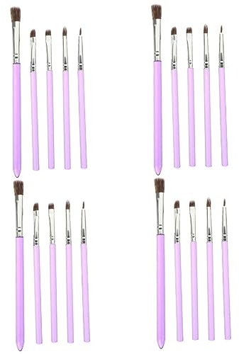 Abaodam 20 STK Kuchenpinsel Pinsel Für Die Acrylmalerei Wasserfarbe Pinsel Zum Malen Von Kuchen Pinsel Zum Verzieren Von Kuchen Schokolade Kunststoff Plus Nylon 5st Violett Dekorationen