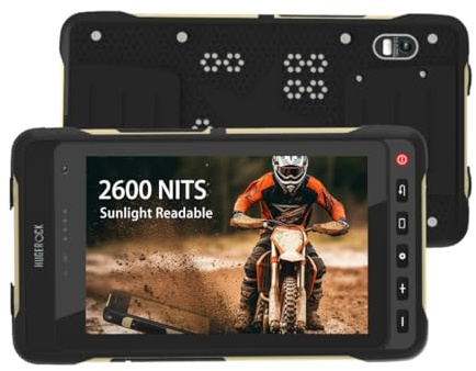 HUGEROCK X70 Rugged Tablet for Motorbike Navigation, 7 Inch 2600nit Ultra-Bright Android, Octa-Core 8GB+128GB, FHD IPS Touch, 4G Dual SIM WiFi