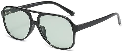 JCTAIFOO Mode Rechteckige Sonnenbrille Herren Damen, Vintage 70er Quadratisch Brille, Retro Oval Sonnenbrille