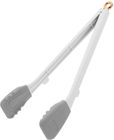 OUNONA High Temperature Resistant Food Clips Silicone Tipped Tongs for Kitchen Utensils Multi-Function Dessert Tongs Cartoon Design Use