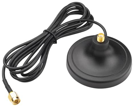 BOOBRIE DC-3000MHz SMA femelle Base d'antenne magnétique avec connecteur RG174 SMA mâle 1,6 m Câble d'extension d'antenne WiFi Câble coaxial pour WiFi VHF LoRa IoT 4G GSM Support ventouse
