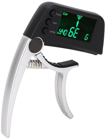SPYMINNPOO Gitarren-Capo-Stimmger?t, LCD-Display und Kompaktes Design, Stimmger?t fr Akustische, Elektrische, Klassische Gitarren, Ukulelen
