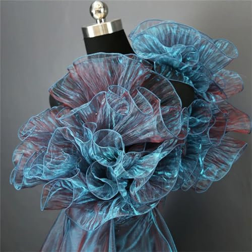 1Yard Plissee Stoffe Blume Spitze Stoff Farbverlauf Für Hochzeit Welle Gestreiften Dekoration Tuch Breite 15CM