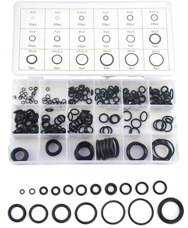 KGDUYC 225 pezzi set di anelli di tenuta,guarnizione in gomma O-Ring combinazione di guarnizione,18 dimensioni O-Ring combinazione,guarnizioni O-Ring in gomma di alta qualità per sanitari,serbatoi