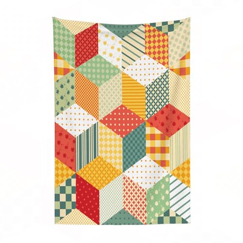 EYLOZS Plaid Couverture en Flanelle Super Douce - Couverture Douce et Légère pour Lit, Canapé, Camping et Voyage, Motif patchwork. Étoiles brillantes de patchs colorés. Conception de matelass150x200cm
