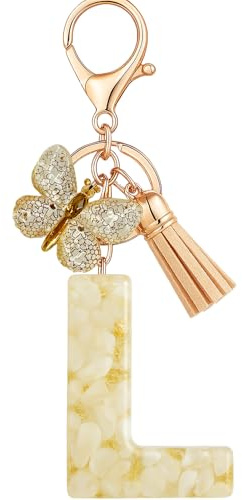 Vorysum Schmetterling Anhänger Schlüsselanhänger Mädchen Schlüssel Buchstabe Beige Marmor Harz Mit Anfangsbuchstaben Gold Schlüsselringe Kinder Schlüsselanhänger Personalisiert Keychain Geschenk