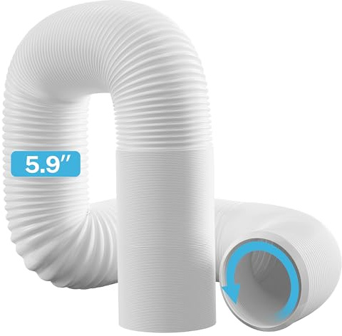 Hon&Guan Tragbare Klimaanlage Abluftschlauch 150mm Bis zu 2m Länge, klima Abluftschlauch Abluftrohr Gegen den Uhrzeigersinn Werkstoff PP Flexibel Hitzebeständig Kompatibel (150mm X 2m）