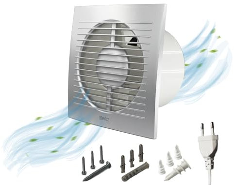 H&C VENT Ø 150mm Standard Bad Ventilator │ Badlüfter IPX4 20W 200m³/h 40dB │ Abluftventilator Für Badezimmer Küche Garage Gewächshaus Growzelt WC Fan│ Lüfter Wandventilator Deckenlüfter Fensterlüfter