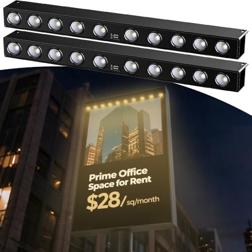 Solar Sign Light Wall lamp,2Pack Set of Solar Outdoor Sign Light, with Automatic Charging and Automatic on/Off Function, Suitable for Billboard Display Lights,Backyard Fence Landscape Lights