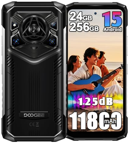 DOOGEE Blade 20 Pro Telephone Portable Incassable 4G, 11800mAh 18W 24Go+256Go(2To) Rugged Smartphone,50MP IA Caméra 6.6''HD+ Smartphone Incassable, 156DB Speaker, Triple Slot/IP68/NFC/GPS (Argent)