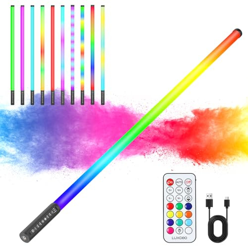 Mood1 Pro tragbare LED-Videoleuchte, 120 cm, dimmbar und Speicher, integrierter 5000-mAh-Akku, RGB-Fotolampe für YouTube, TikTok, Spiel-Streaming, Partybar, Fotografie