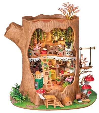 Rolife Miniature Maison Cabane dans Les Arbres de Conte de fées, 275 pièces Maquette Maison 3D Puzzle Maison de Poupée en Bois 3D à Construire Book Nook pour Adultes Pas de Colle nécessaire