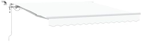 vidaXL Utfällbar markis Vit 300 x 250 cm Polyester och metall, Justerbar, modern, hållbar, rektangulär, utdragbar solskydd, utomhusmarkis, UV-skydd för trädgården