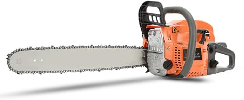 58cc Professional Petrol Chainsaw, 2-Stroke Top Handle Chain Saw with 20-Inch Bar, Automatic lubricating System, Gas Chainsaw for Efficient Tree Cutting, Firewood, Garden Use