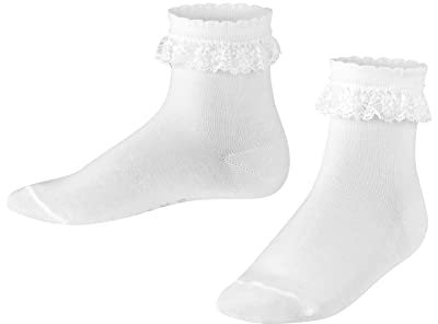 FALKE Unisex Kinder Socken Romantic Lace K So Baumwolle einfarbig 1 Paar, Weiß White 2000, 31-34