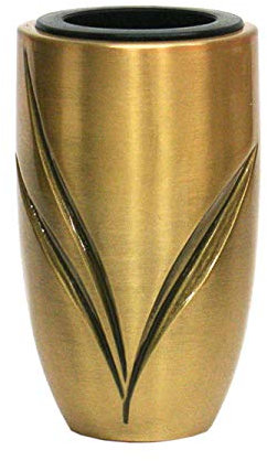 legendURN Grabvase aus Bronze Gold mit schwarzen Details (Wandvase)