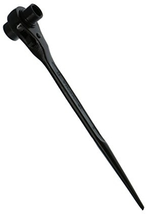 Fenteer Scaffold Ratchet Podger Spanner. Double Ratchet Socket Steel Black, 13-15mm