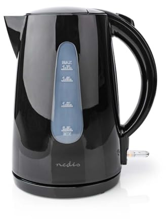 Wasserkocher - 1.7 l - Plastik - Schwarz - Um 360 Grad drehbar - Verdecktes Heizelement - Strix Controller - Boil-dry protection