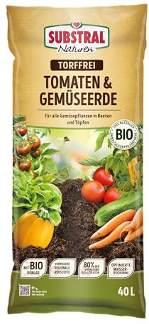 Substral Naturen Bio Tomaten & Gemüse Erde Bio & torffrei 40l, 12 Wochen vorgedüngt
