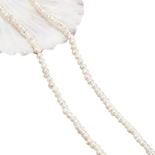 NBEADS Circa 139pz Mini Perle d'Acqua Dolce Coltivate Naturali, 2~3 mm Piccola Patata Bianca Perla d'Acqua Dolce Allentata per La Creazione di Gioielli Artigianali, Colore Conchiglia