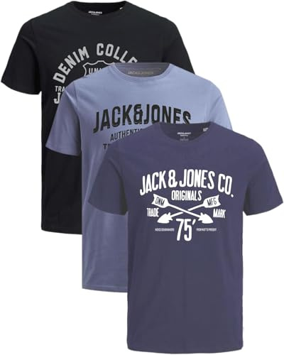 JACK & JONES Herren 3er-Set T-Shirts aus Baumwolle