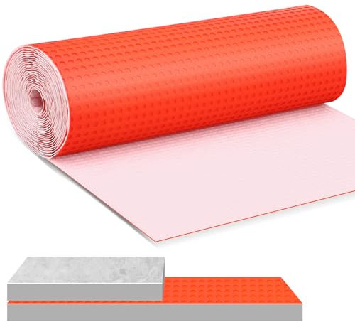 Drydiet 1 rollo de membrana de desacoplamiento para azulejos de 1/8 pulgadas de grosor, impermeabilizante, prevención de grietas, antifracturas, para baño, ducha, cocina, sótano (108 pies cuadrados)
