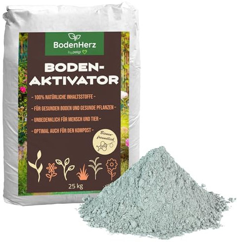 BodenHerz Bodenaktivator Bodenverbesserung Bodenverbesserer Bodengesundheit Mineralien für Beet Rasen 100% Natürlich 25 kg petigi