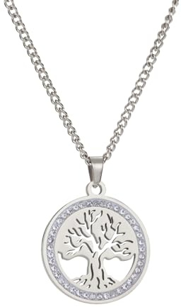 kkjoy Collana dell'Albero della Vita in Acciaio Inox Collana con ciondolo dell'Albero della Vita Ispirato alla Natura Gioielli Spirituali per Donne Uomini
