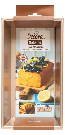 Decora, 0070115 Moule Plum Cake, Dim 23 x 12,5 x 7 cm, idéal pour préparer des muffins savoureux, en métal antiadhésif robuste